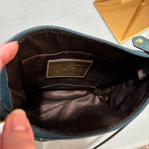 Coach Dark Teal 41980 Leather Crossbody Bag - Picture 9 of 13